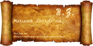 Matusek Zoltána névjegykártya